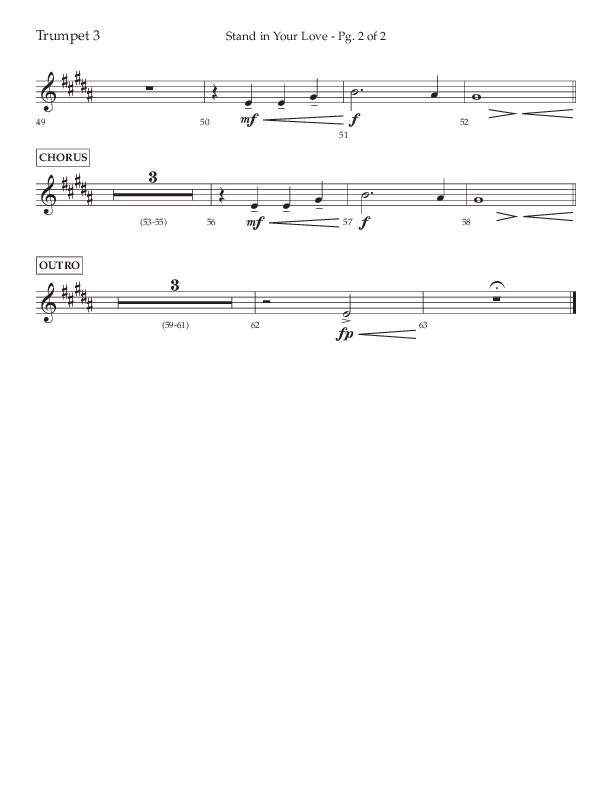 Stand In Your Love (Choral Anthem SATB) Trumpet 3 (Lifeway Choral / Arr. David Wise / Orch. David Shipps)