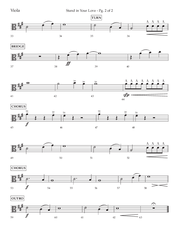 Stand In Your Love (Choral Anthem SATB) Viola (Lifeway Choral / Arr. David Wise / Orch. David Shipps)