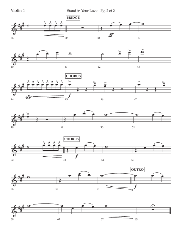 Stand In Your Love (Choral Anthem SATB) Violin 1 (Lifeway Choral / Arr. David Wise / Orch. David Shipps)