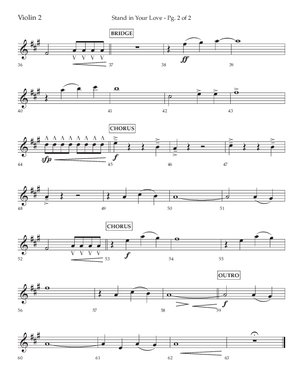 Stand In Your Love (Choral Anthem SATB) Violin 2 (Lifeway Choral / Arr. David Wise / Orch. David Shipps)
