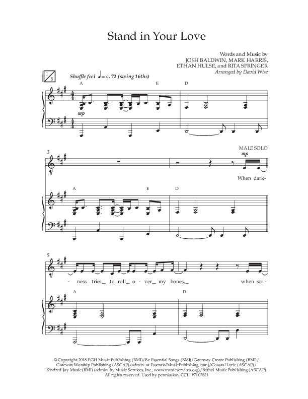 Stand In Your Love (Choral Anthem SATB) Anthem (SATB/Piano) (Lifeway Choral / Arr. David Wise / Orch. David Shipps)