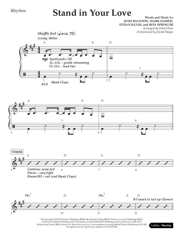 Stand In Your Love (Choral Anthem SATB) Lead Melody & Rhythm (Lifeway Choral / Arr. David Wise / Orch. David Shipps)
