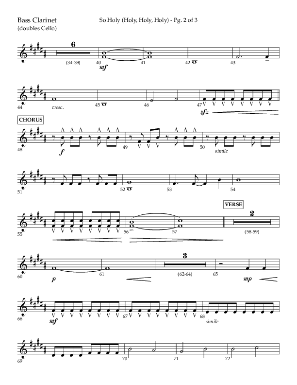 So Holy (Holy Holy Holy) (Choral Anthem SATB) Bass Clarinet (Lifeway Choral / Arr. John Bolin / Orch. Cliff Duren)