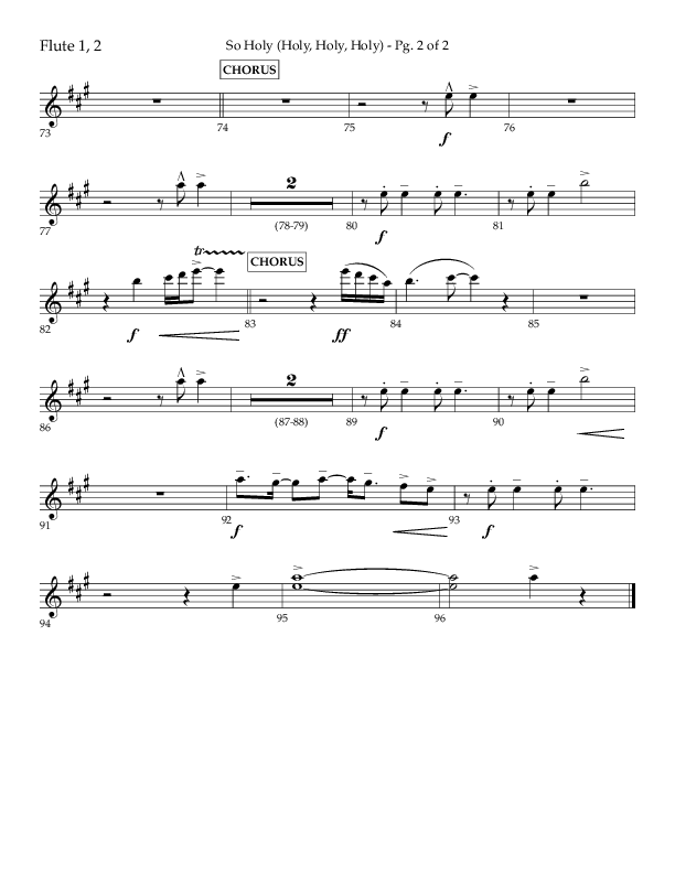 So Holy (Holy Holy Holy) (Choral Anthem SATB) Flute 1/2 (Lifeway Choral / Arr. John Bolin / Orch. Cliff Duren)