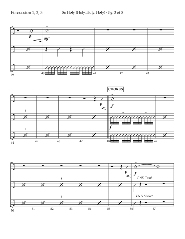 So Holy (Holy Holy Holy) (Choral Anthem SATB) Percussion (Lifeway Choral / Arr. John Bolin / Orch. Cliff Duren)
