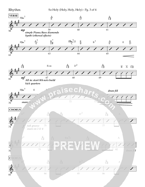 So Holy (Holy Holy Holy) (Choral Anthem SATB) Lead Melody & Rhythm (Lifeway Choral / Arr. John Bolin / Orch. Cliff Duren)