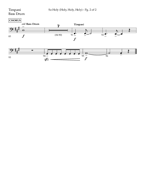So Holy (Holy Holy Holy) (Choral Anthem SATB) Timpani (Lifeway Choral / Arr. John Bolin / Orch. Cliff Duren)