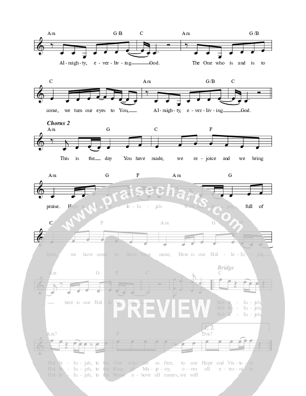 Here Is Our Hallelujah (Live) Lead Sheet Melody (Village Lights)