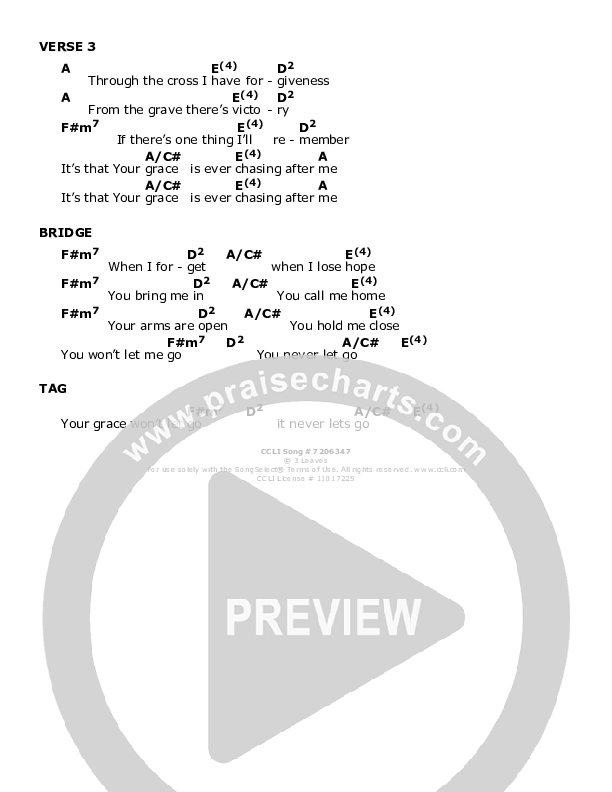 Chasing After Me Chord Chart (Destination Worship)