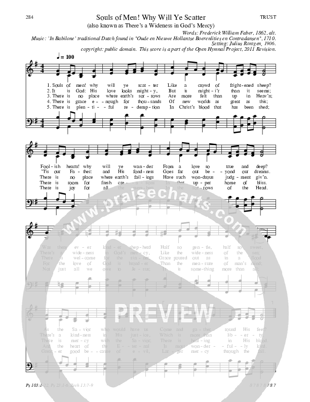 Souls of Men! Why Will Ye Scatter Hymn Sheet (SATB) (Traditional Hymn)