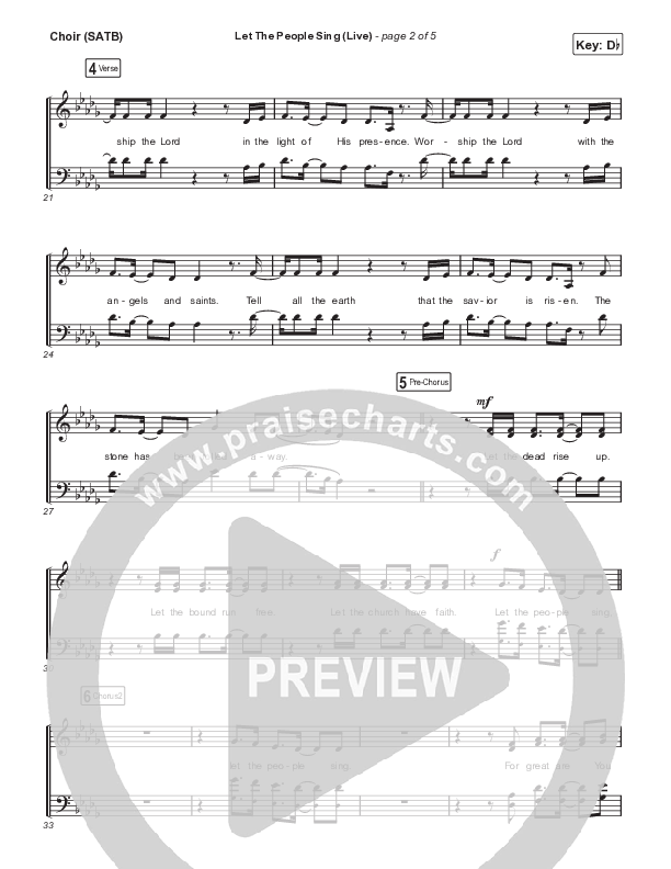 Let The People Sing (Live) Choir Sheet (SATB) (Jesus Culture)