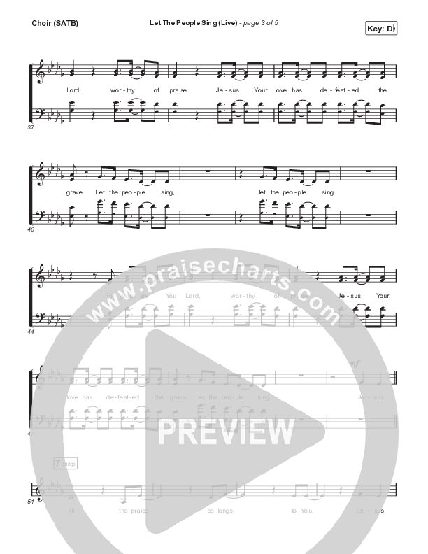 Let The People Sing (Live) Choir Sheet (SATB) (Jesus Culture)