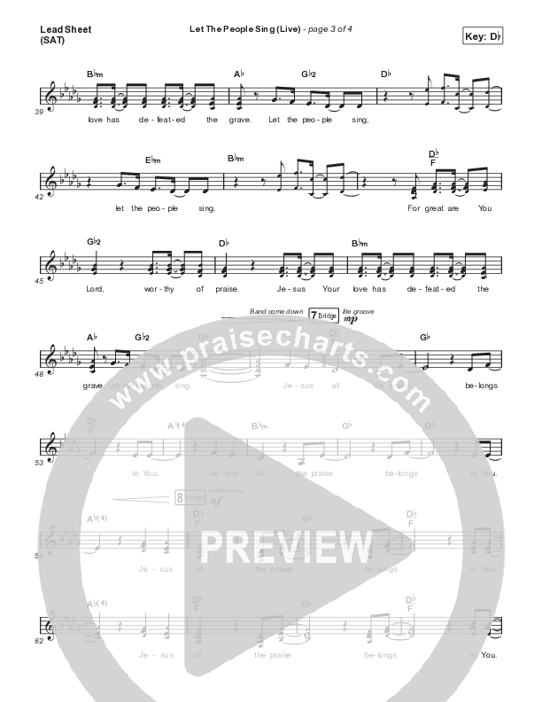 Let The People Sing (Live) Lead Sheet (SAT) (Jesus Culture)