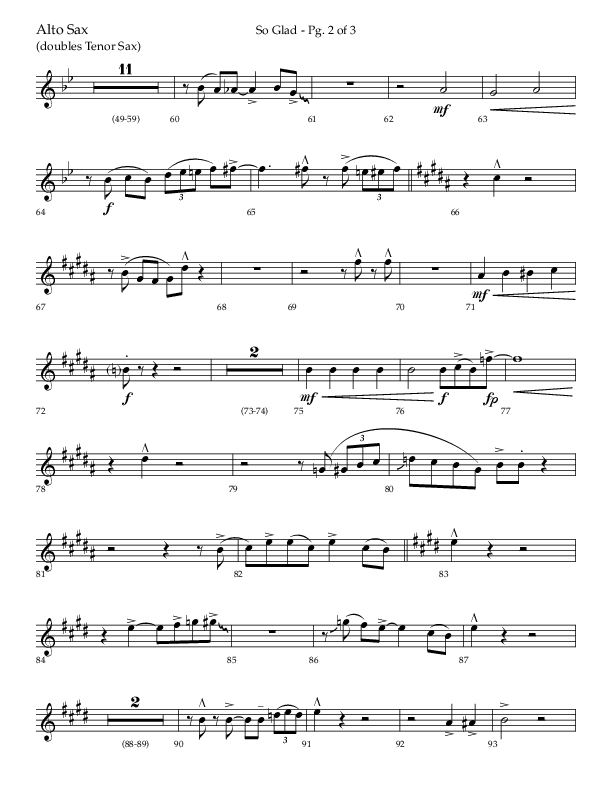 So Glad with Love Lifted Me (Choral Anthem SATB) Alto Sax (Lifeway Choral / Arr. Bradley Knight)