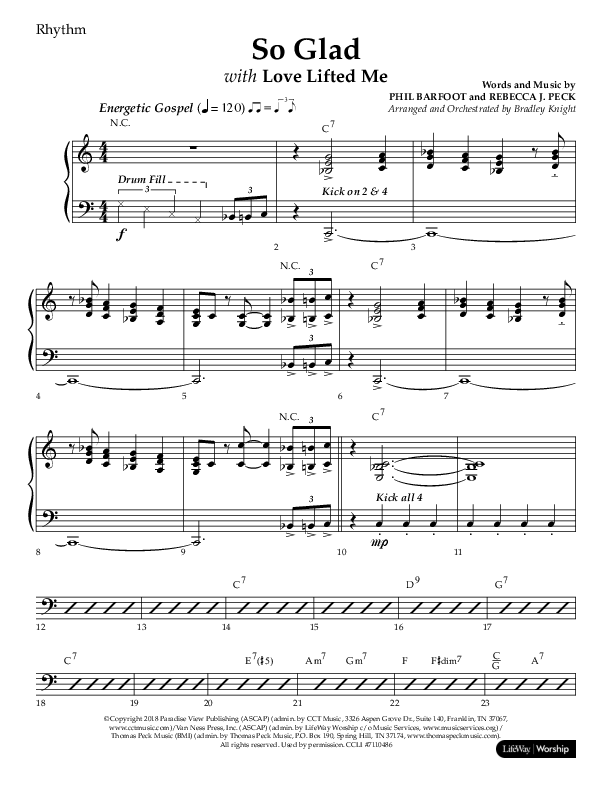 So Glad with Love Lifted Me (Choral Anthem SATB) Lead Melody & Rhythm (Lifeway Choral / Arr. Bradley Knight)