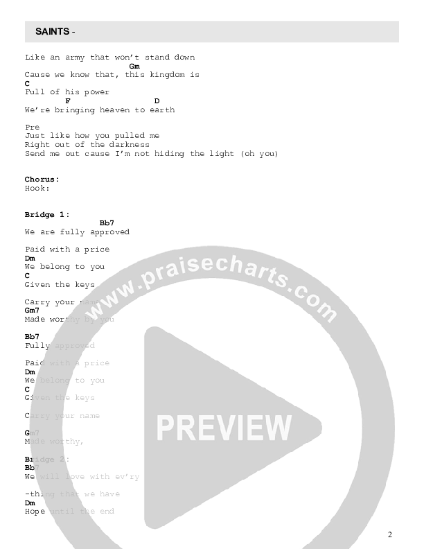 Saints Chord Chart (VOX GEN)