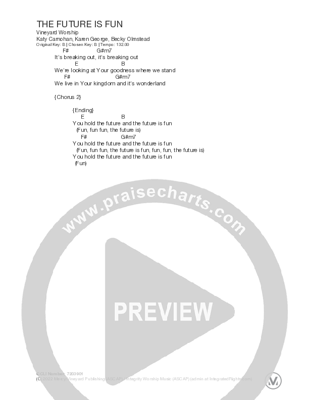 The Future Is Fun Chord Chart (Vineyard Kids)