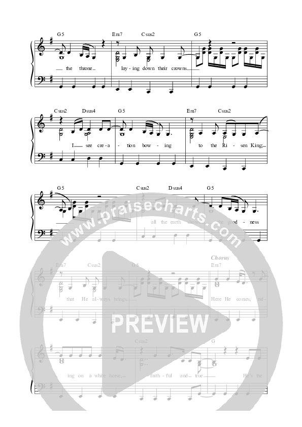 White Horse Lead Sheet Melody (Vineyard Kids)