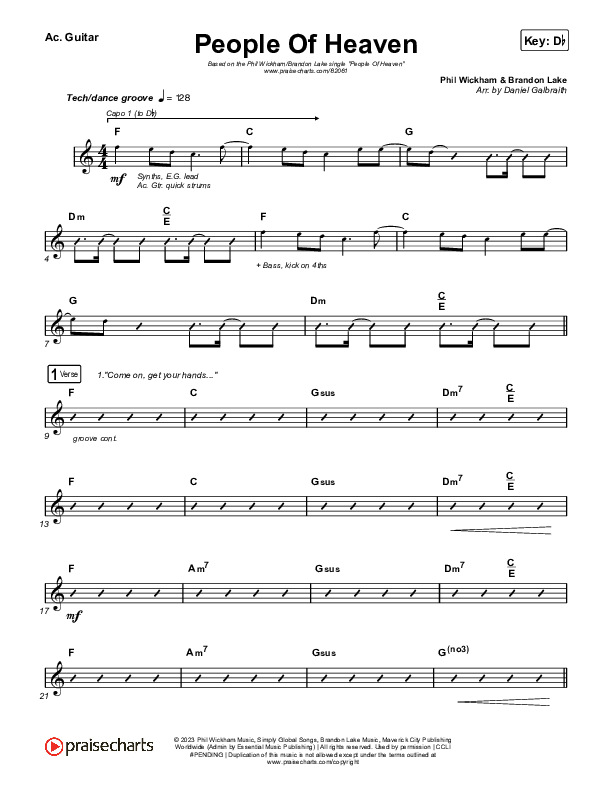 People Of Heaven Acoustic Guitar (Phil Wickham / Brandon Lake)