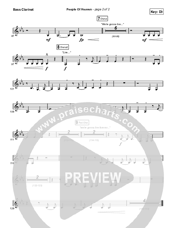 People Of Heaven Bass Clarinet (Phil Wickham / Brandon Lake)