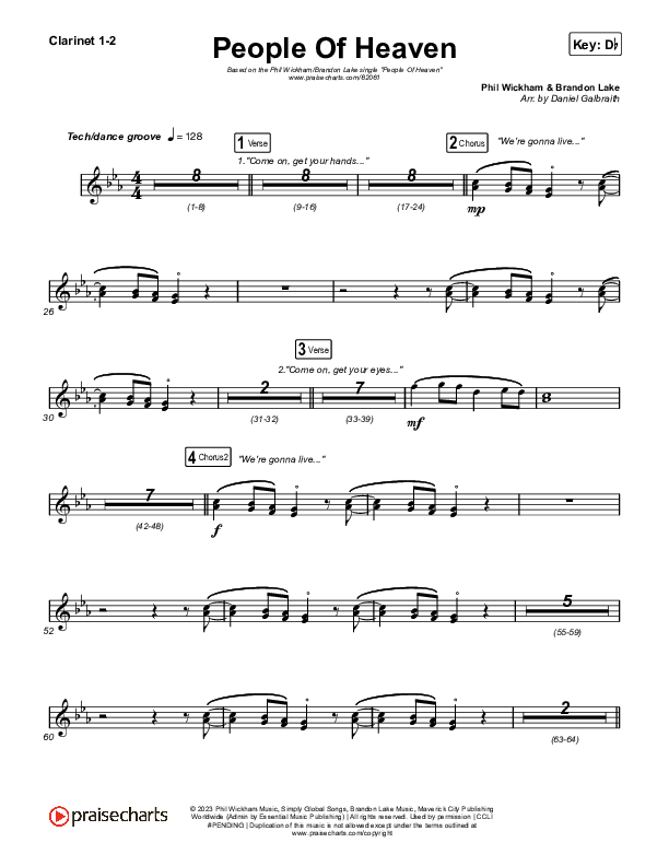 People Of Heaven Clarinet 1,2 (Phil Wickham / Brandon Lake)