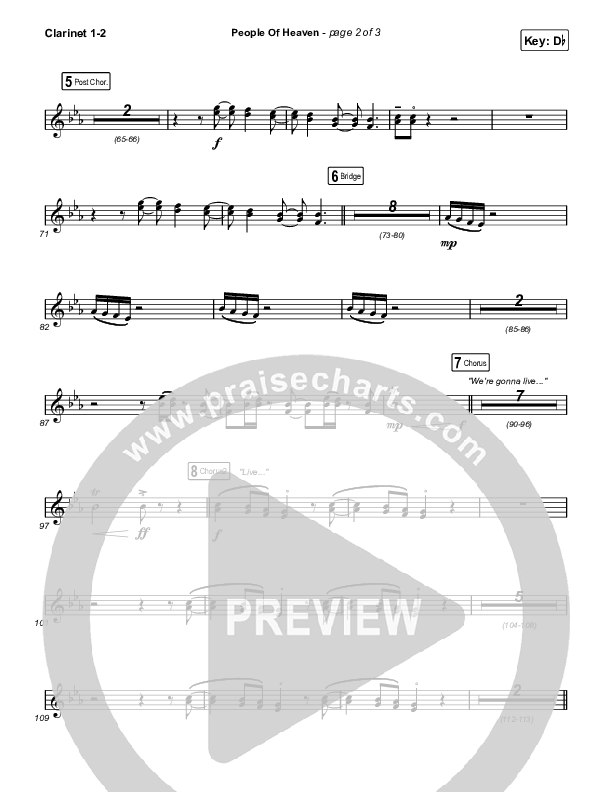 People Of Heaven Clarinet 1,2 (Phil Wickham / Brandon Lake)