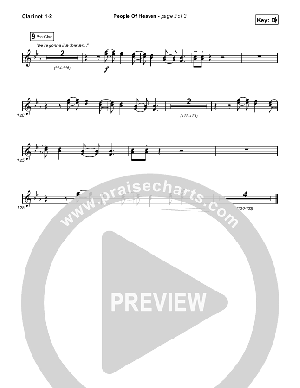 People Of Heaven Clarinet 1,2 (Phil Wickham / Brandon Lake)