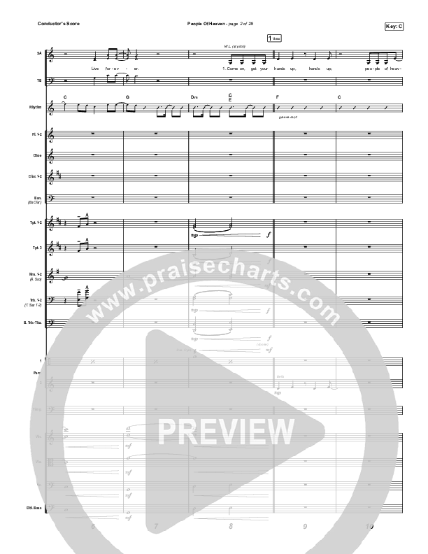 People Of Heaven Conductor's Score (Phil Wickham / Brandon Lake)