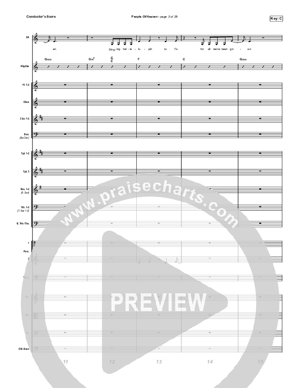 People Of Heaven Conductor's Score (Phil Wickham / Brandon Lake)