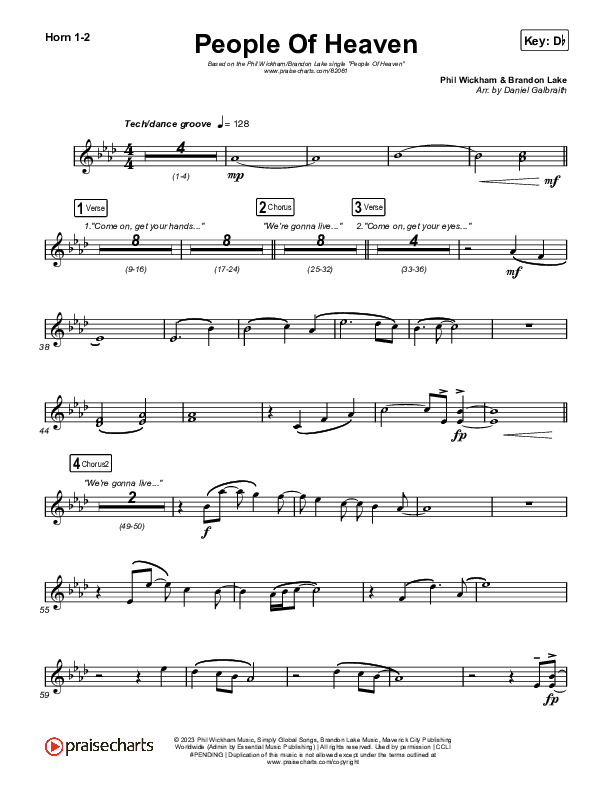 People Of Heaven French Horn 1,2 (Phil Wickham / Brandon Lake)