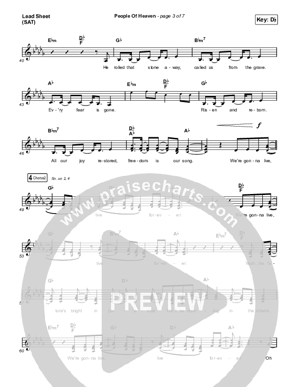 People Of Heaven Lead Sheet (SAT) (Phil Wickham / Brandon Lake)