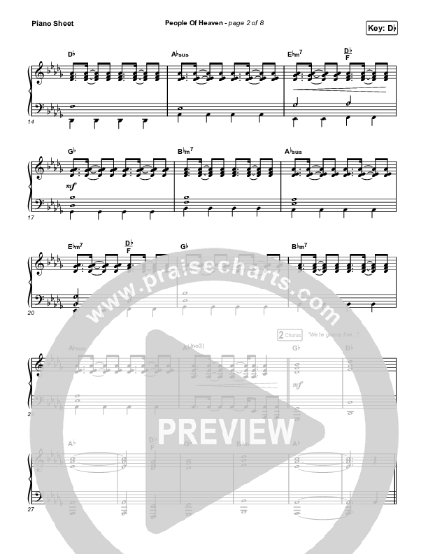 People Of Heaven Piano Sheet (Phil Wickham / Brandon Lake)