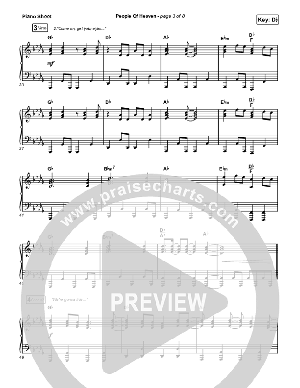 People Of Heaven Piano Sheet (Phil Wickham / Brandon Lake)