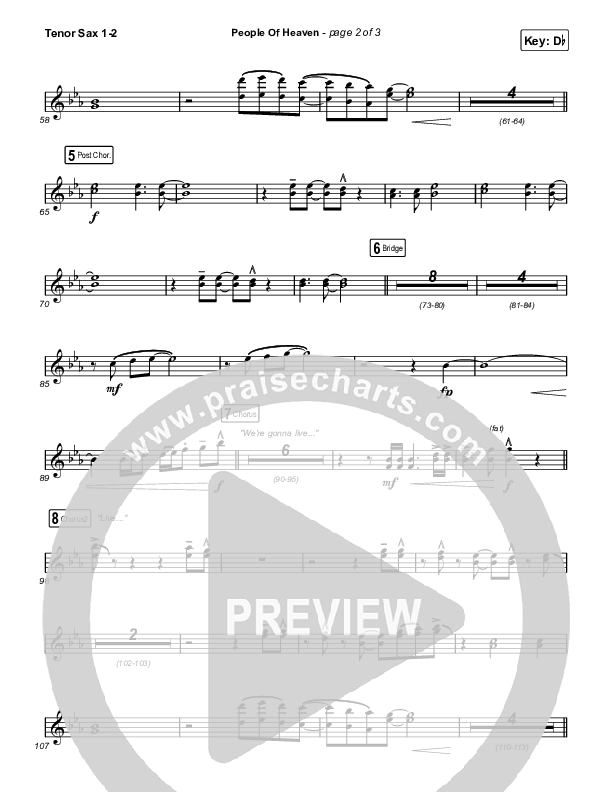 People Of Heaven Tenor Sax 1,2 (Phil Wickham / Brandon Lake)