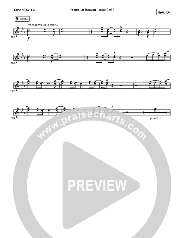 People Of Heaven Tenor Sax 1,2 (Phil Wickham / Brandon Lake)