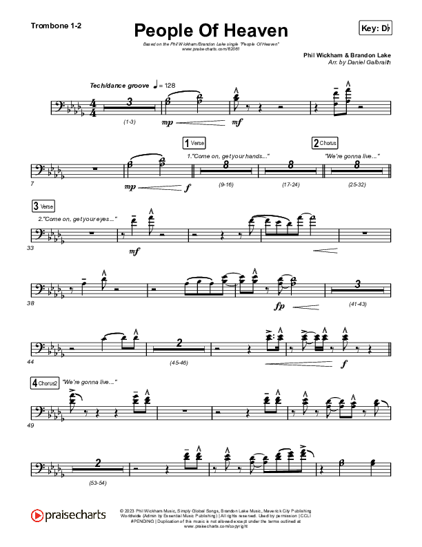 People Of Heaven Trombone 1,2 (Phil Wickham / Brandon Lake)
