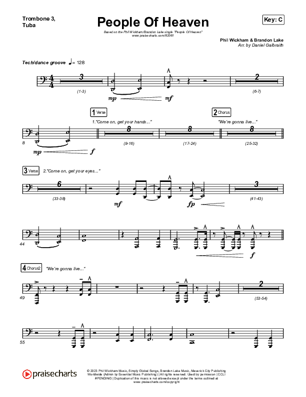 People Of Heaven Trombone 3/Tuba (Phil Wickham / Brandon Lake)