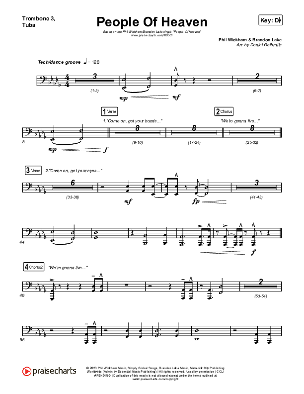 People Of Heaven Trombone 3/Tuba (Phil Wickham / Brandon Lake)