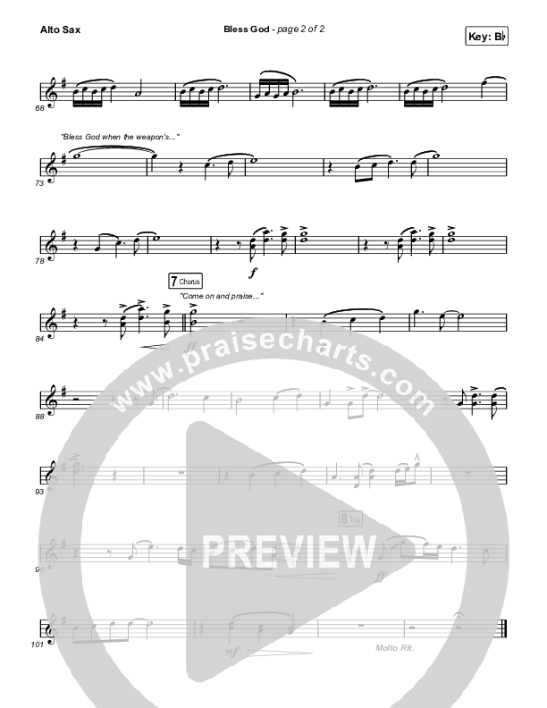 Bless God (Live) Sax Pack (Cody Carnes)