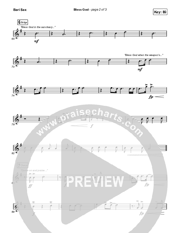 Bless God (Live) Bari Sax (Cody Carnes)