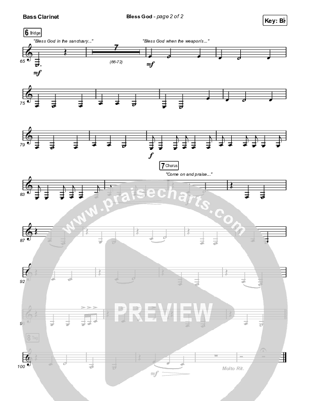 Bless God (Live) Bass Clarinet (Cody Carnes)