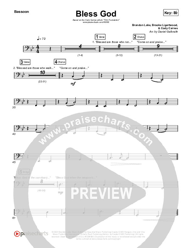 Bless God (Live) Bassoon (Cody Carnes)