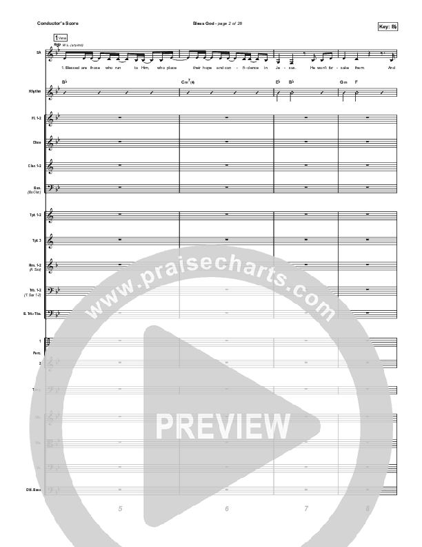 Bless God (Live) Conductor's Score (Cody Carnes)