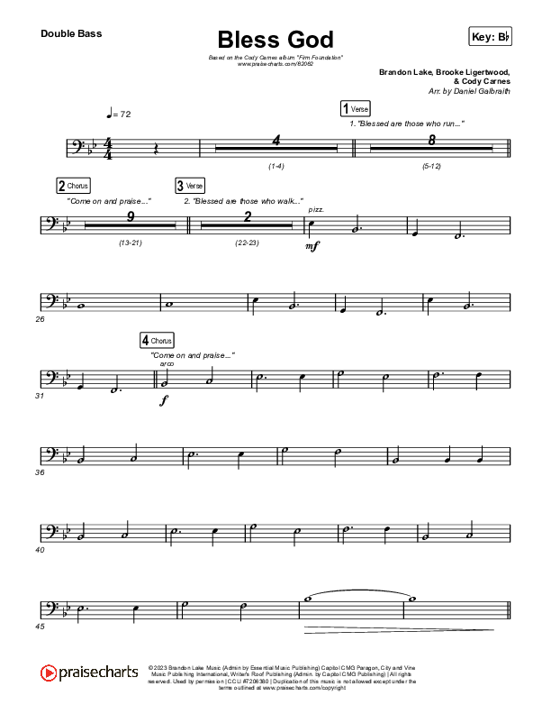 Bless God (Live) String Bass (Cody Carnes)