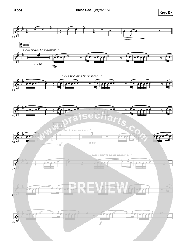 Bless God (Live) Oboe (Cody Carnes)