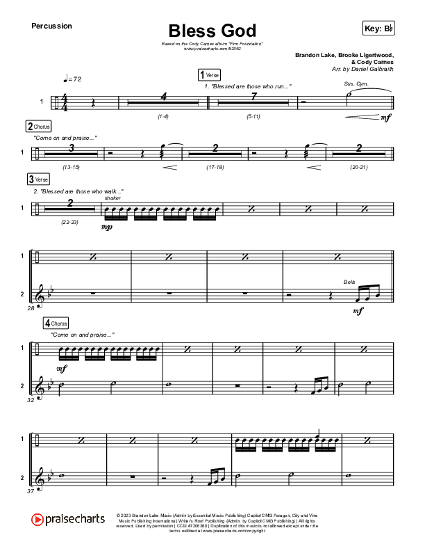 Bless God (Live) Percussion (Cody Carnes)