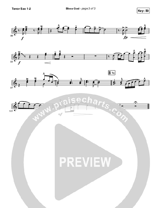Bless God (Live) Tenor Sax 1,2 (Cody Carnes)