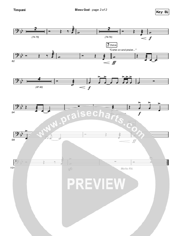 Bless God (Live) Timpani (Cody Carnes)