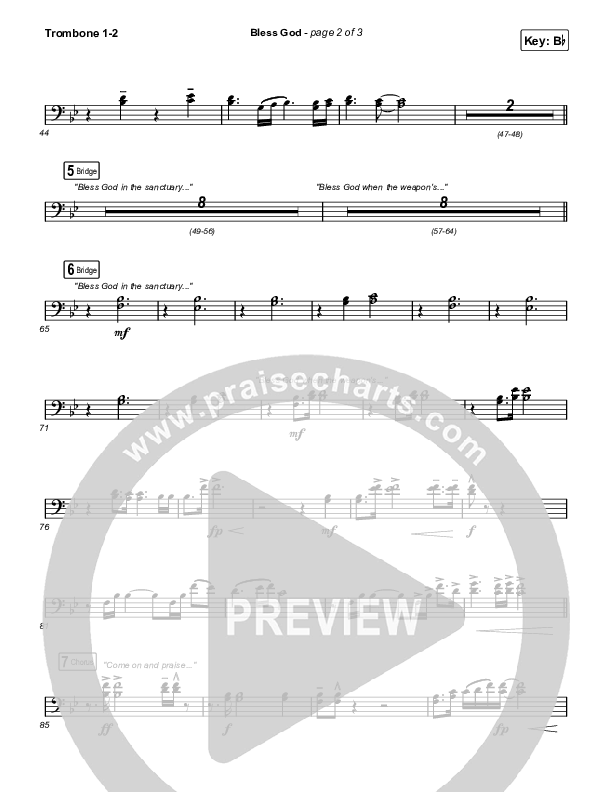 Bless God (Live) Trombone 1/2 (Cody Carnes)
