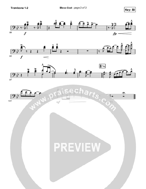 Bless God (Live) Trombone 1/2 (Cody Carnes)